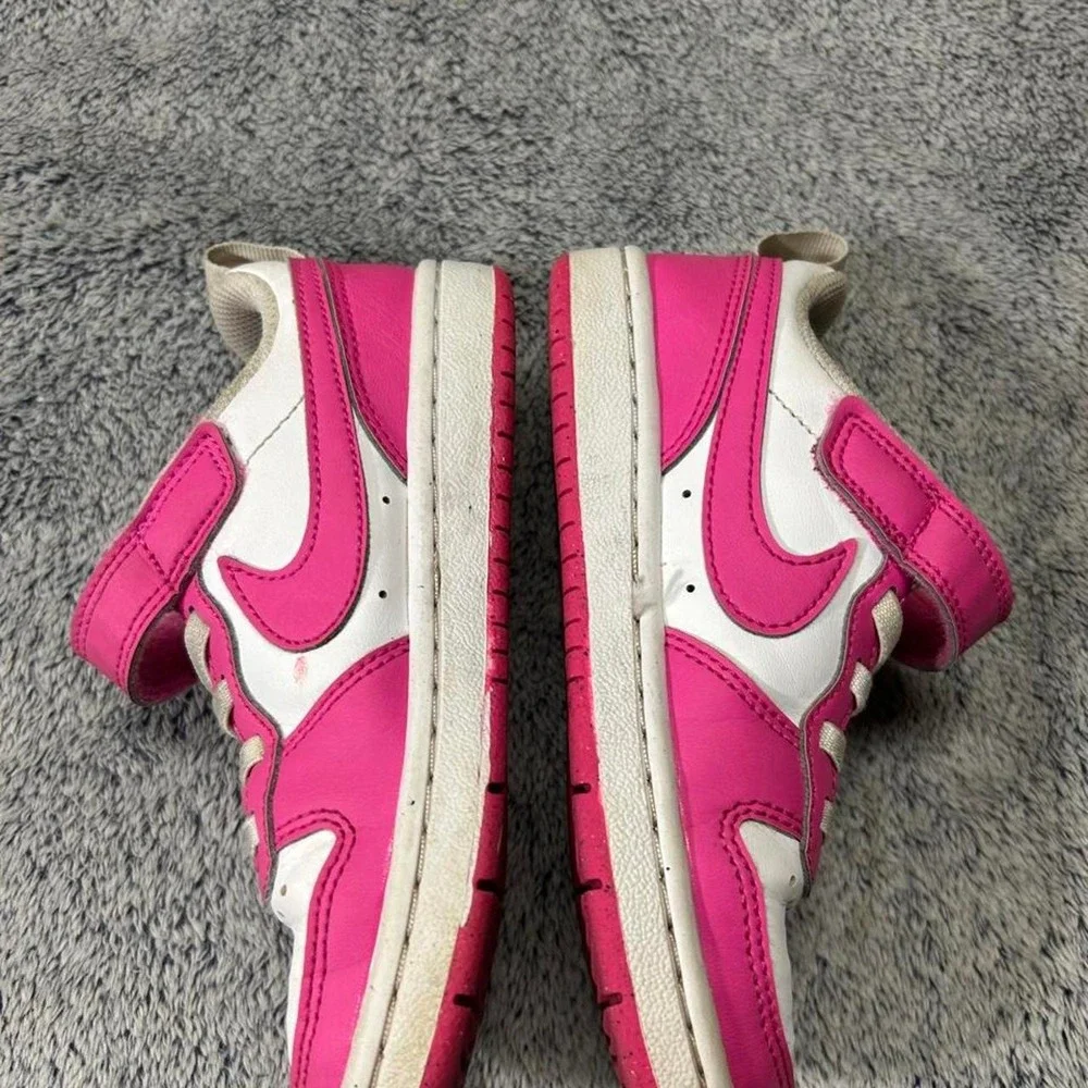 Nike Court Borough Low 2 Pink White Shoes Kids Size 11.5C